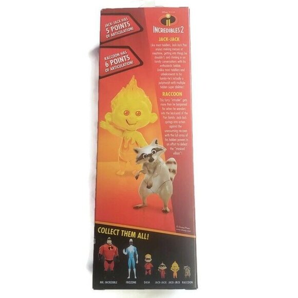 Disney Pixar Incredibles 2 Jack-Jack and Raccoon New In Box Action Figures - Picture 3 of 3